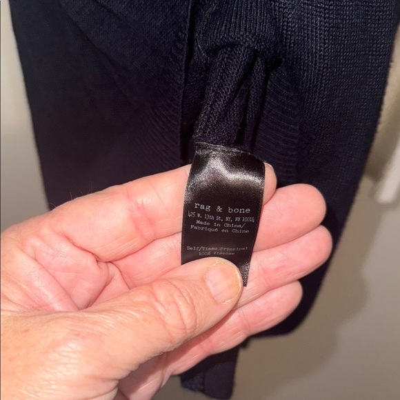 Rag & Bone Blue White Long Sleeve Mesh Ringer Sweater - Small. BB - Picture 4 of 5